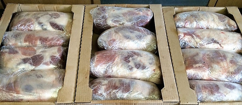 Bulk frozen pork shoulder cartons — industrial wholesale supply